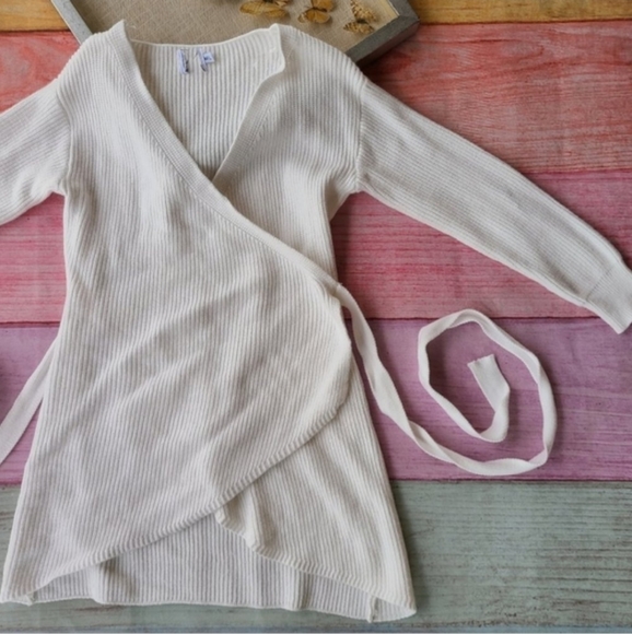 Princess Polly Phenix White True Wrap Chunky Knit Mini Sweater Dress M/L - Picture 5 of 7